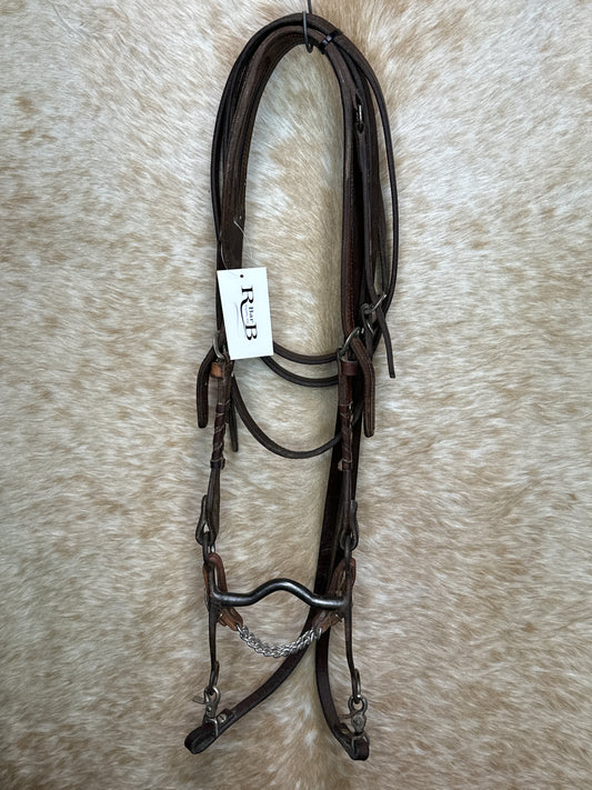 Used One Ear Bridle With Solid Mouth Low Port Bit