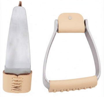 AHE Aluminum Sloped Roper Stirrups w/Leather Tread