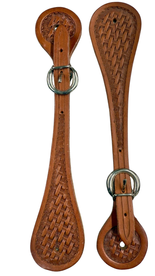 Straight Basket Stamped Men's Spur Straps