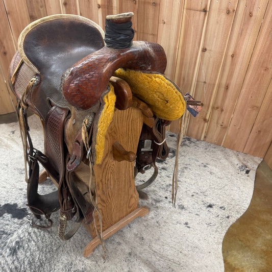 Used Box T Seat Rig Ranch Saddle, 15" Seat