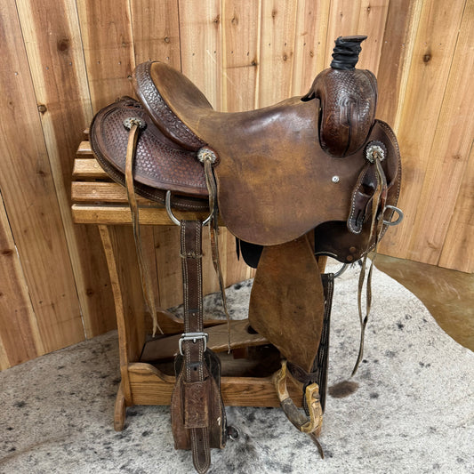 Used Triple T Rancher Saddle, 15" Seat