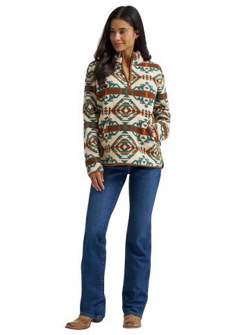 Wrangler Women's Pale Prairie High Plains Sherpa Zip Pullover