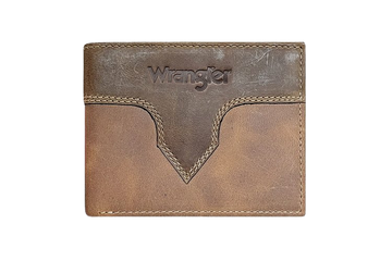 Wrangler Men's Bifold Tan Leather Wallet