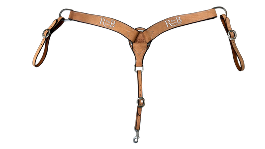 R Bar B Logo 2" Roughout Breast Collar