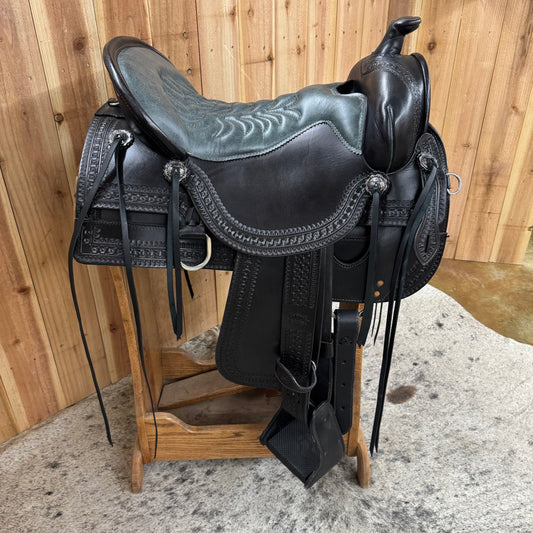 Tucker 377 Heritage Old West Black Saddle, 17.5" Wide (Demo)
