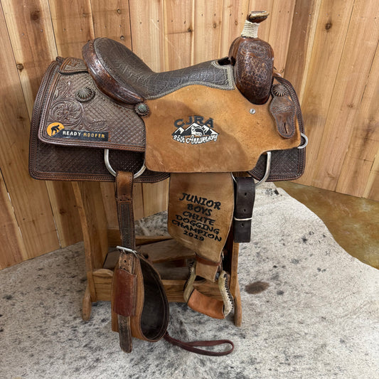 Used Scott Thomas Calf Roper Saddle, 14.5" Seat