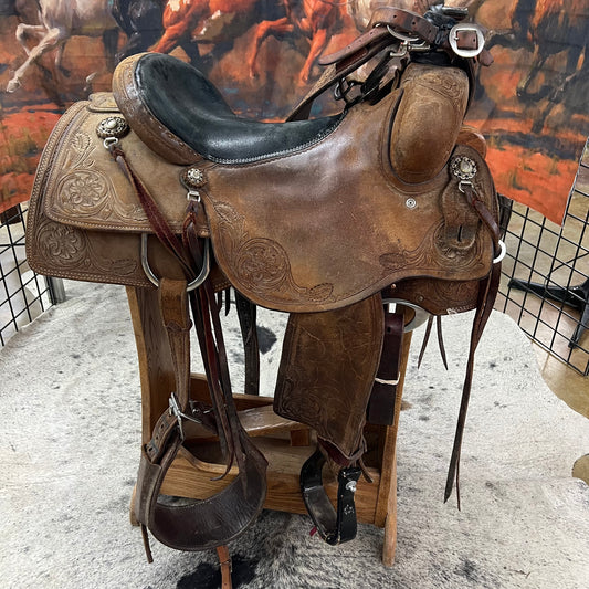 Used R Bar B Ranch Cutter Saddle, 16.5" Seat