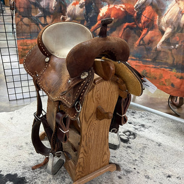 Used R Bar B Barrel Saddle, 15" Seat