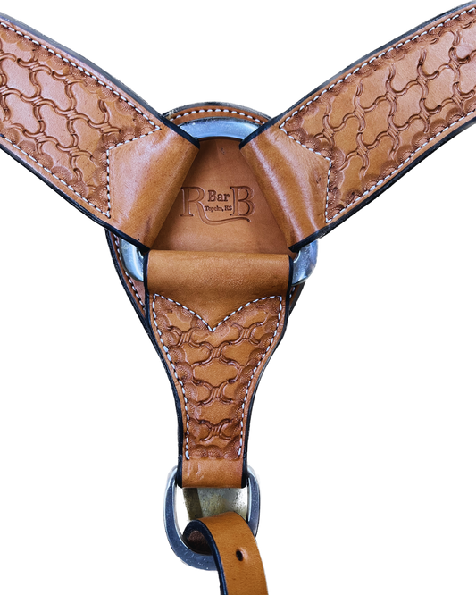 R Bar B 2" Breast Collar, Barbwire Link