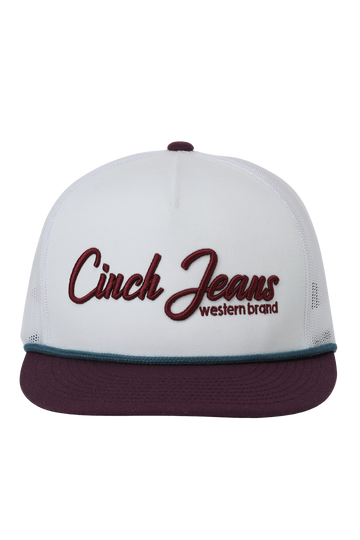 Cinch Men's White Trucker Ball Cap