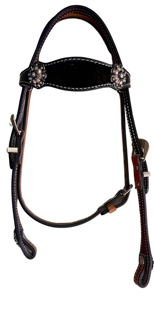 Reinsman 2 Tone Black & Brown Headstall