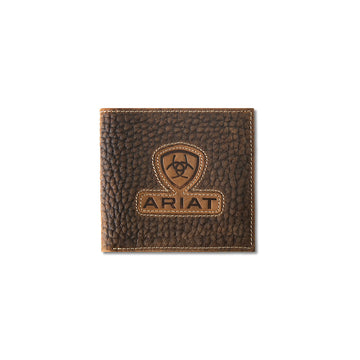 Ariat Men's Brown Inlay Patch Large Bifold Wallet