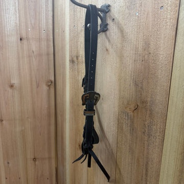 Black Harness Leather Split Ear Headstall With Mendez Buckle