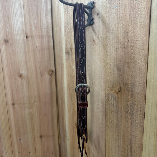 Latigo Shaped Split Ear Gunslinger Stitch Headstall with Cutrell Stainless Buckle