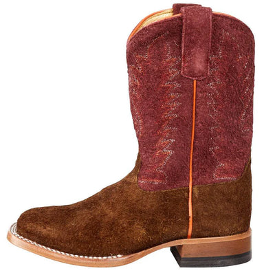 Anderson Bean Kid's Brown Roughout w/Burgundy Roughout Top Boots