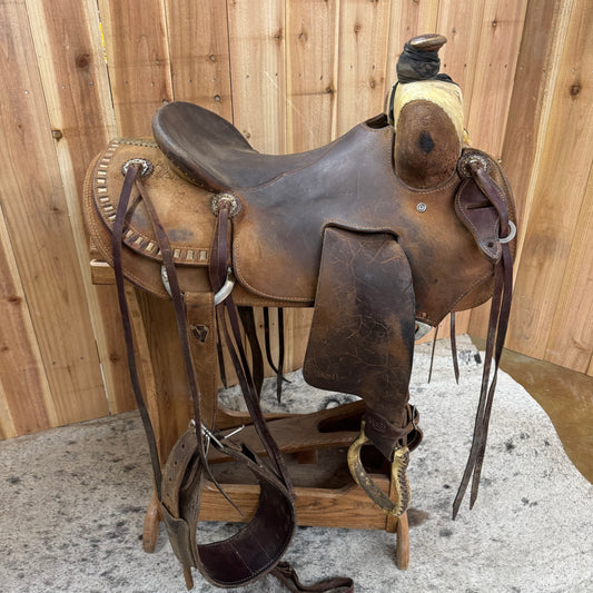 Used R Bar B Summit Series Seat Rig Rancher Saddle, 15.5" Seat