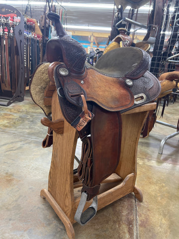 Used Burns Barrel Saddle, 15" Seat