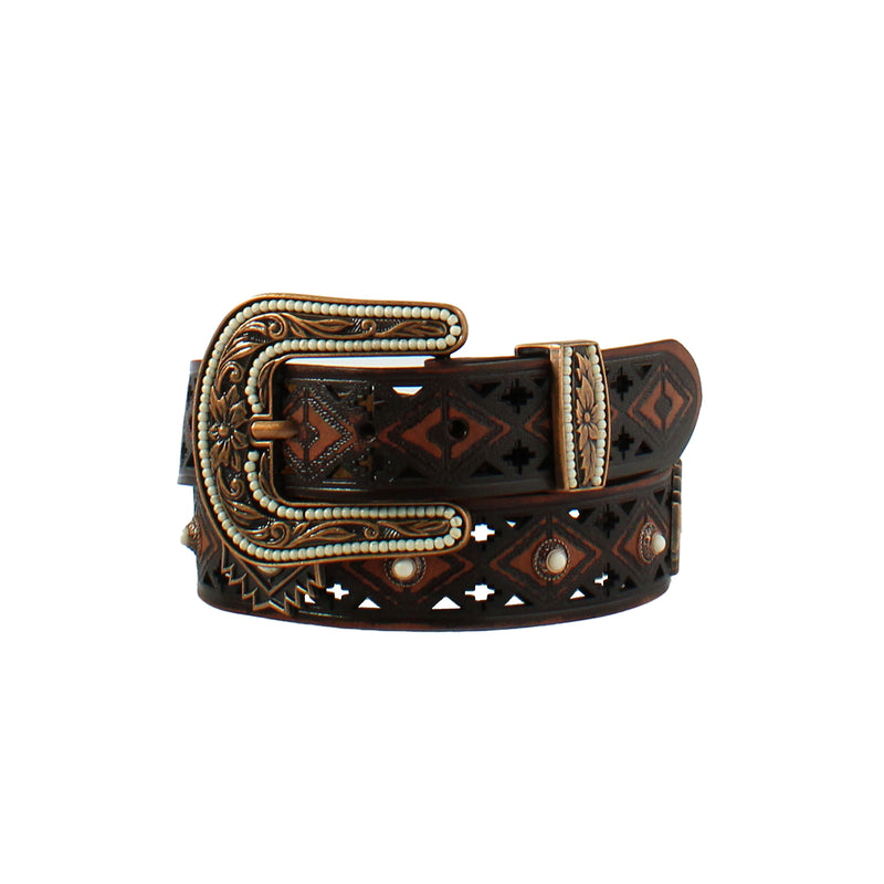 Angel Ranch Women's 1-1/2" Aztec Concho Belt