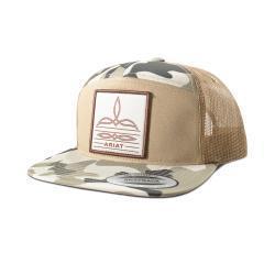 Ariat Khaki 7 Panel Camo Boot Stitch Cap