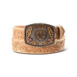 Ariat Ladies Floral Embossed Natural Leather Belt