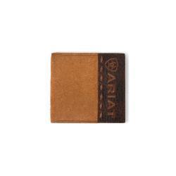 Ariat Men's Croco Tan Roughout Large Bifold Wallet