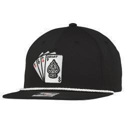 Ariat Men's Black Aces 3D Embroidered Cap