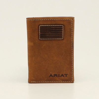 Ariat Men's Calf Hair Inlay Card Case Money Clip Wallet - Medium