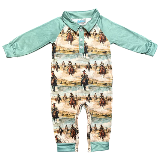 Shea Baby Infant/Toddler Sunrise Cowboy Long Sleeve Romper