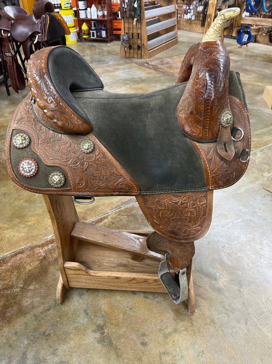 Used Bob Marshall Treeless Barrel Saddle, 15"