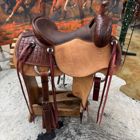 R Bar B Ranch Cutter/Cowhorse Saddle, 16" Seat