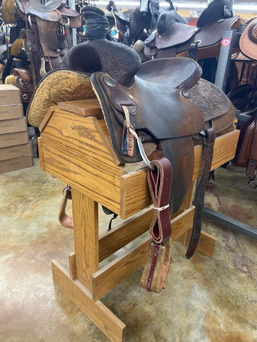 Used R Bar B Team Roper Saddle, 15" Seat