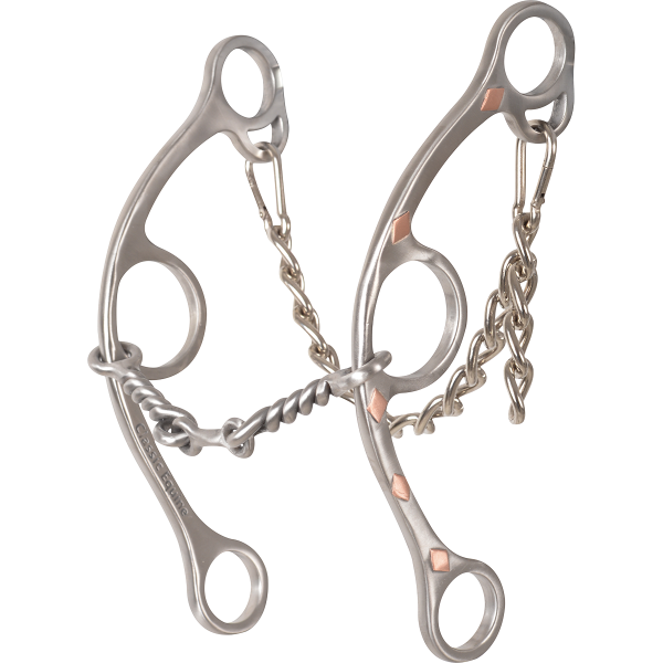 Classic Equine Sherry Cervi Shank Gag Barrel Twisted Wire Dogbone Bit