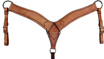 Natural All Roughout with Rope Border 2-3/4" Breast Collar