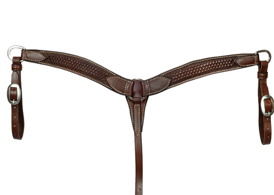 Pony Chocolate Basketweave Breast Collar