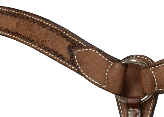 Pony Chocolate Roughout Breast Collar w/Shell Border