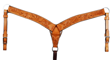 Natural Floral Tooled 2" Breast Collar