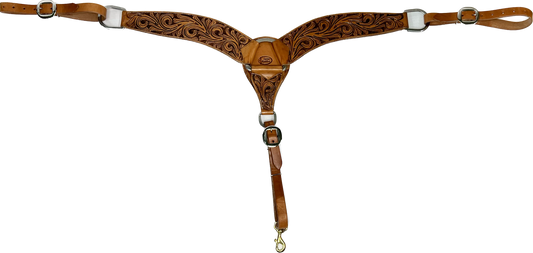 Cactus Saddlery Floral Tooled Breast Collar