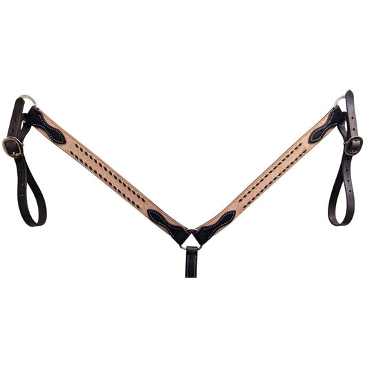 San Saba Chocolate Leather Breast Collar w/Buckstitch