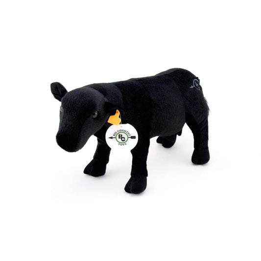 14" Plush Black Angus Cow