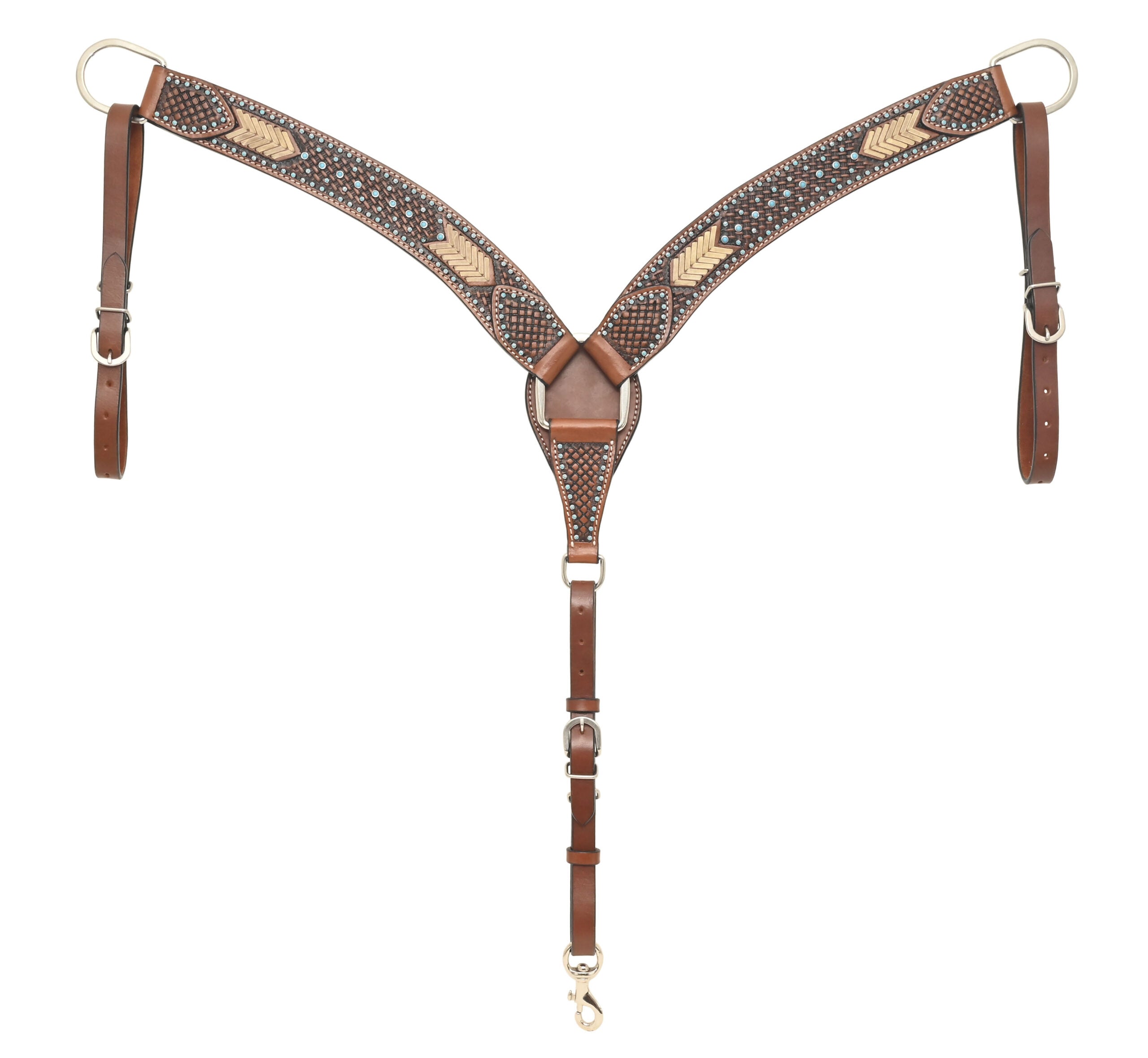 Rafter T Turquoise Rawhide Breast Collar – R Bar B