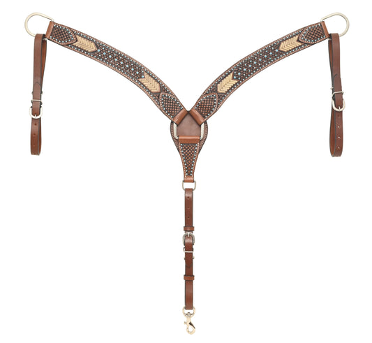 Rafter T Turquoise Rawhide Breast Collar