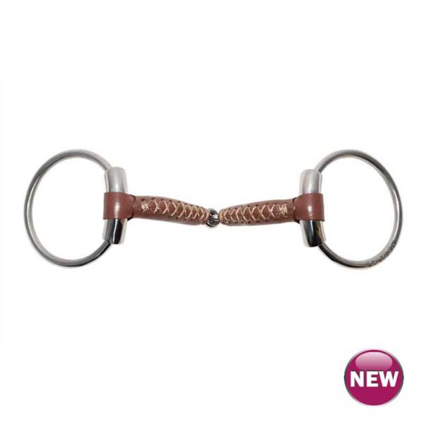 MetaLab O-Ring Leather Covered Pinchless Snaffle Bit-17mm (4-1/2")