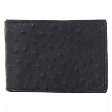 Double J Saddlery Black Ostrich Print Bifold Wallet