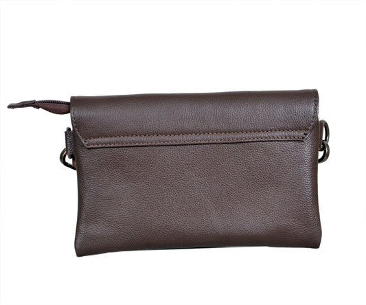 Rafter T Soft Leather Crossbody with Turquoise Concho