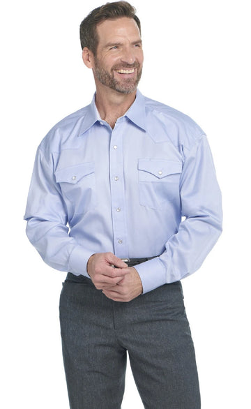 Circle S Men's Dress Blue Long Sleeve Snap Shirt