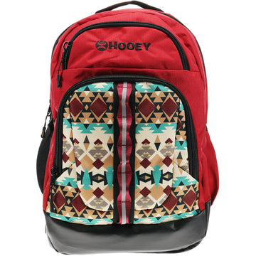 Hooey "Ox" Cream/Turquoise Aztec Pattern w/Burgundy & Black Backpack