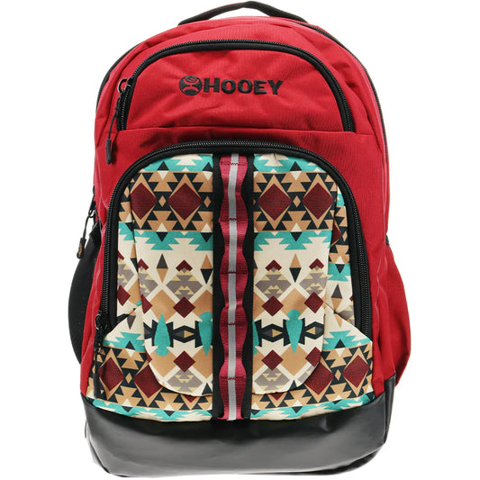 Hooey "Ox" Cream/Turquoise Aztec Pattern w/Burgundy & Black Backpack