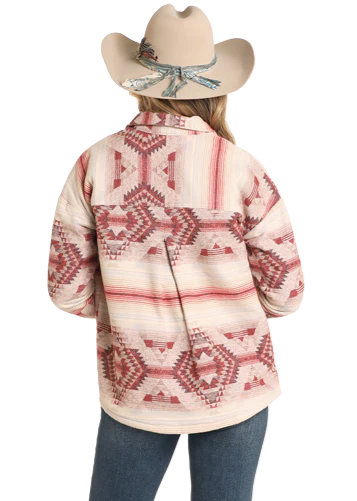 Rock & Roll Denim Women's Cropped Aztec Shacket