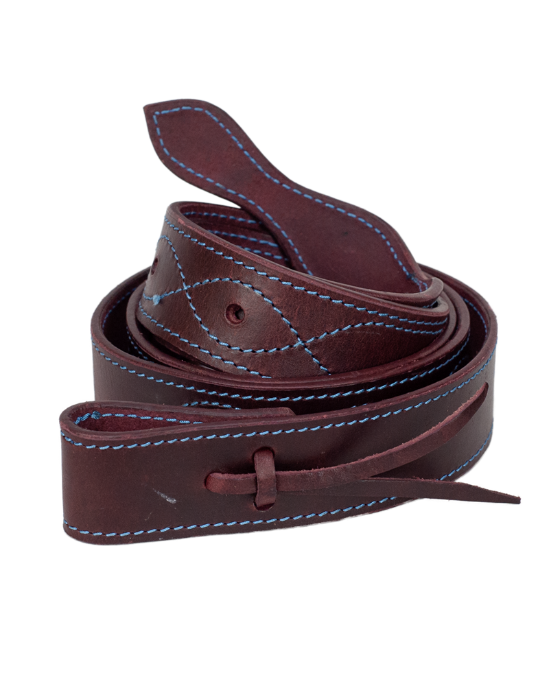 Turquoise Stitched 6' Leather Cinch Strap and Billet Set