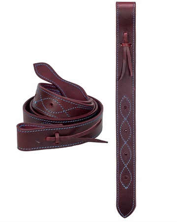 Turquoise Stitched 6' Leather Cinch Strap and Billet Set